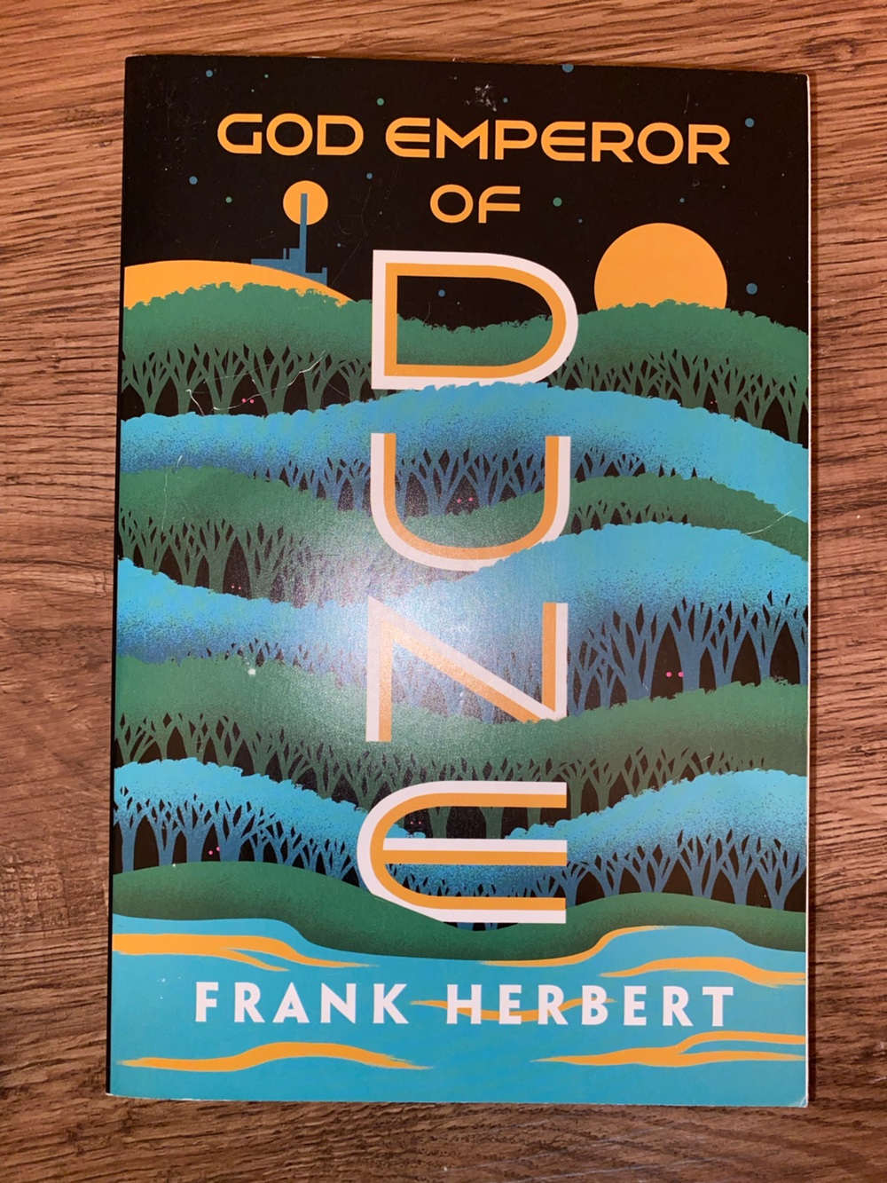 Dune by Frank Herbert — God Emperor of Dune (Green & Teal Cover)